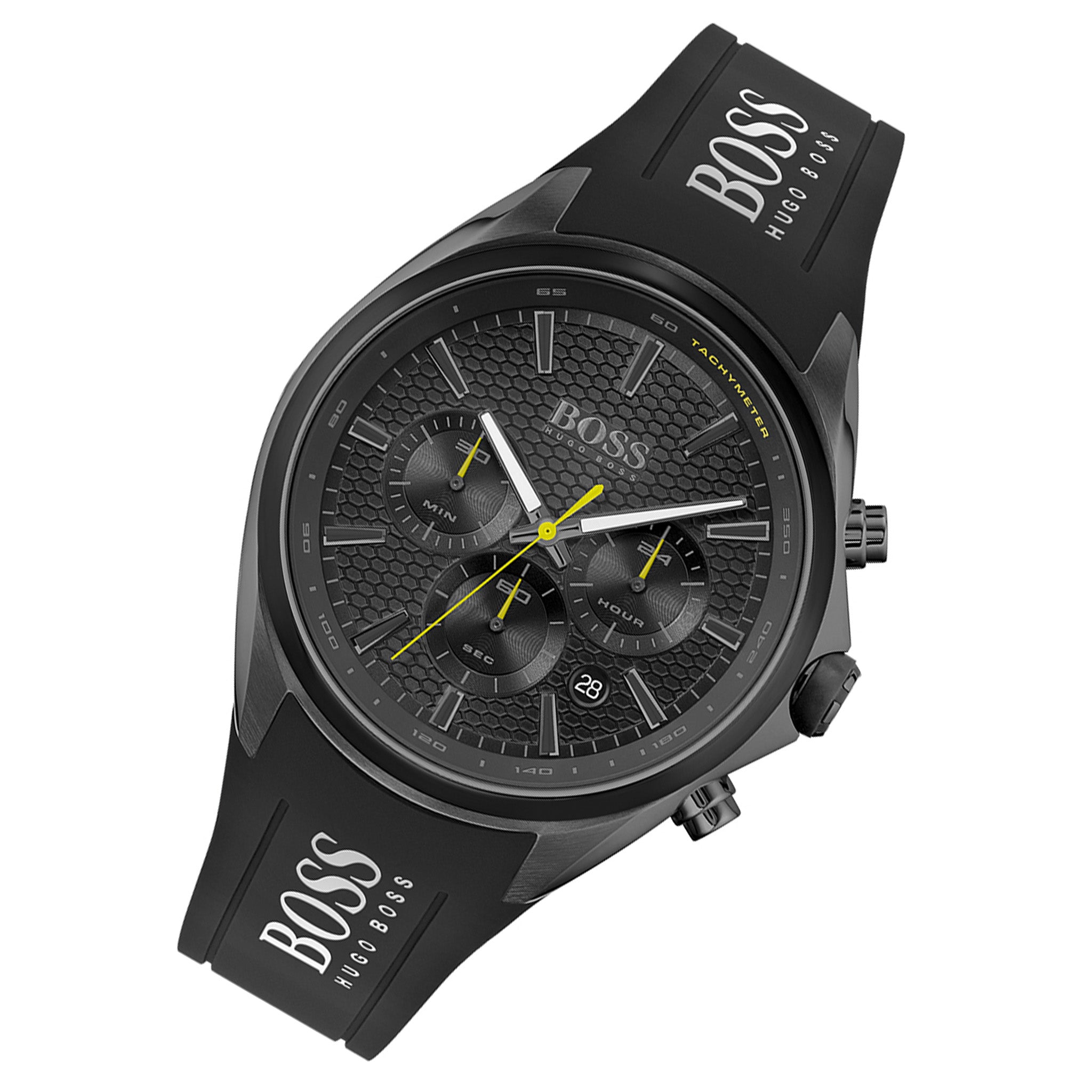 Hugo Boss Distinct Black Silicone Men's Chrono Watch - 1513859