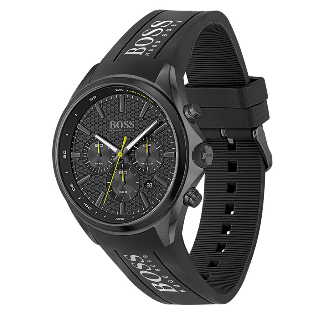 Hugo Boss Distinct Black Silicone Men's Chrono Watch - 1513859