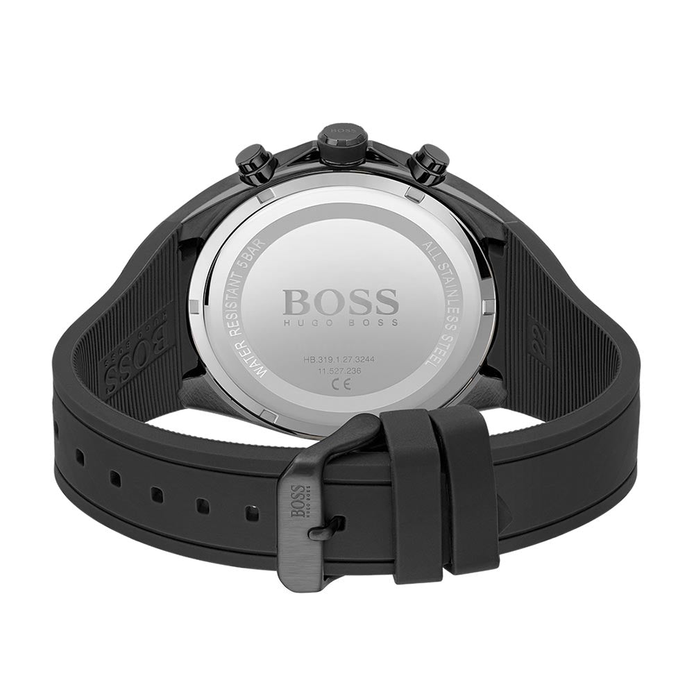 Hugo Boss Distinct Black Silicone Men's Chrono Watch - 1513859