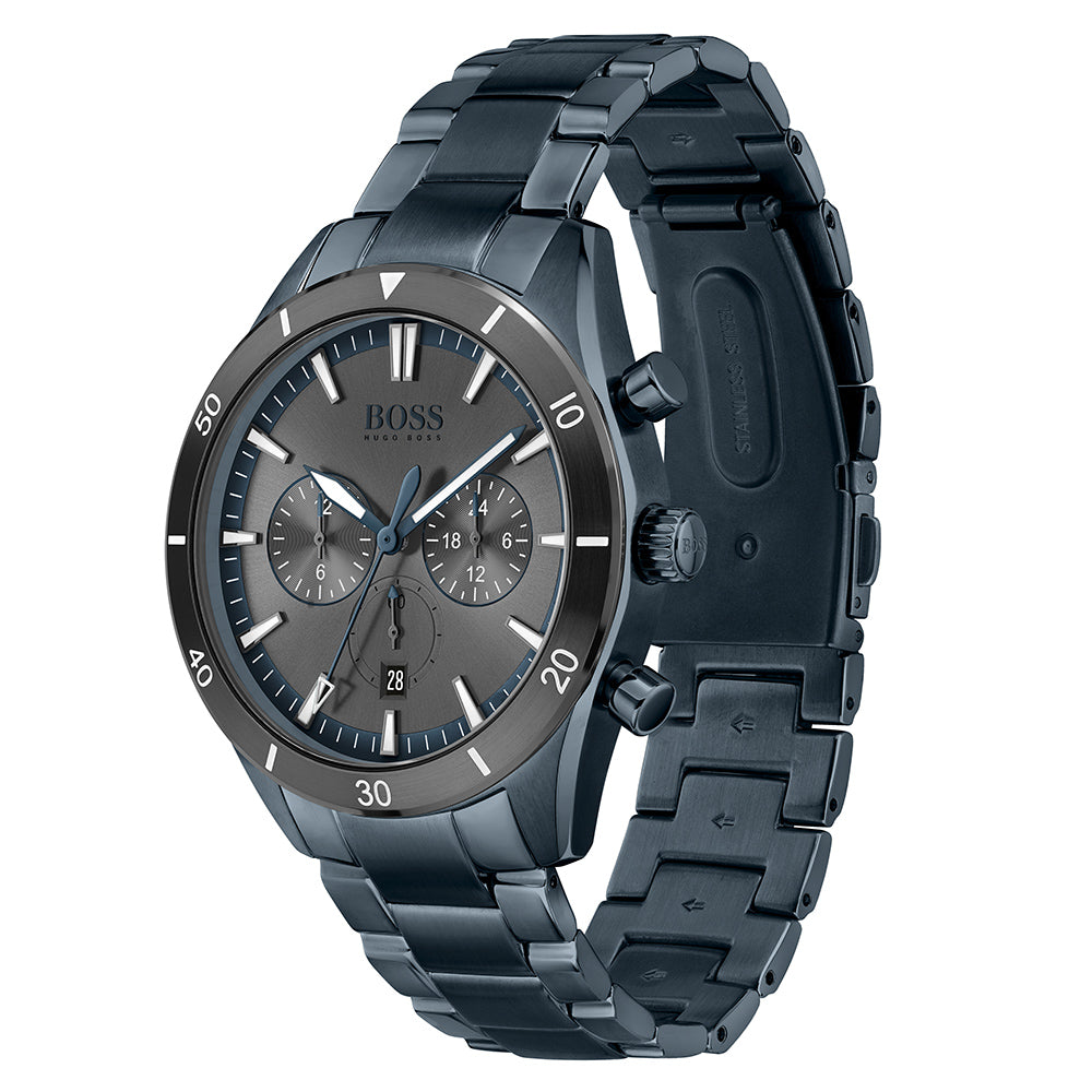 Hugo Boss Blue Steel Grey Dial Men's Chronograph Watch - 1513865