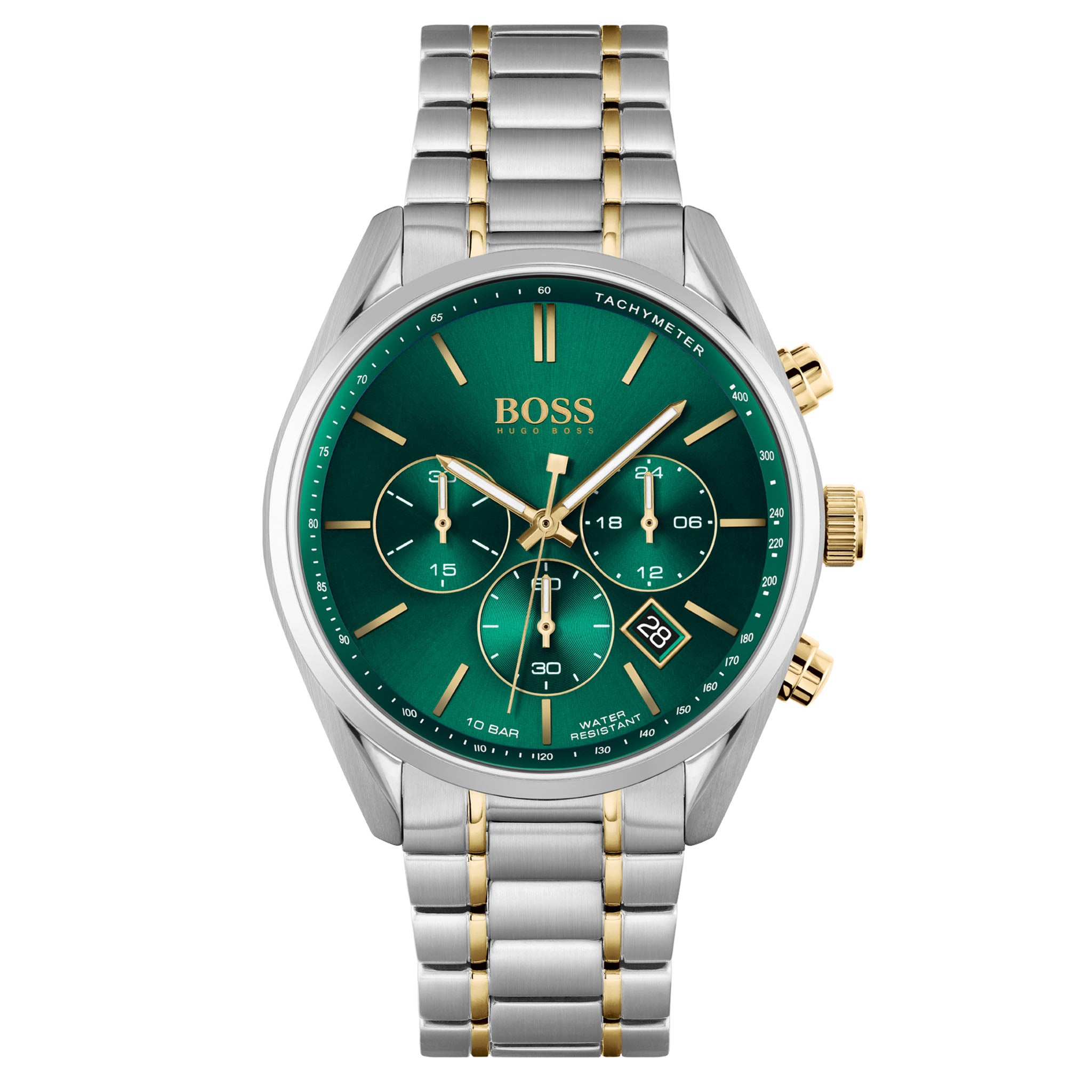 Hugo Boss Two-Tone Steel Green Chronograph Men's Watch - 1513878