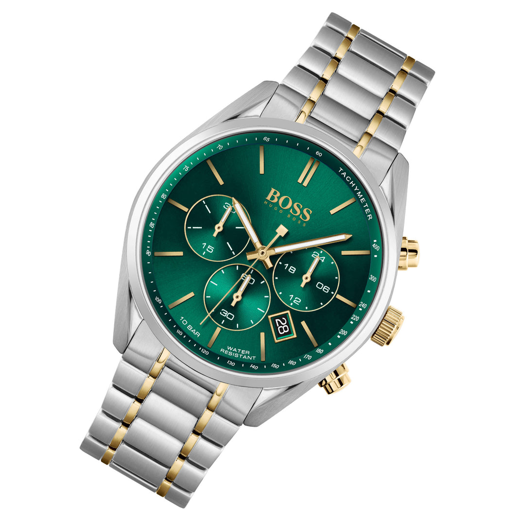 Hugo Boss Two-Tone Steel Green Chronograph Men's Watch - 1513878