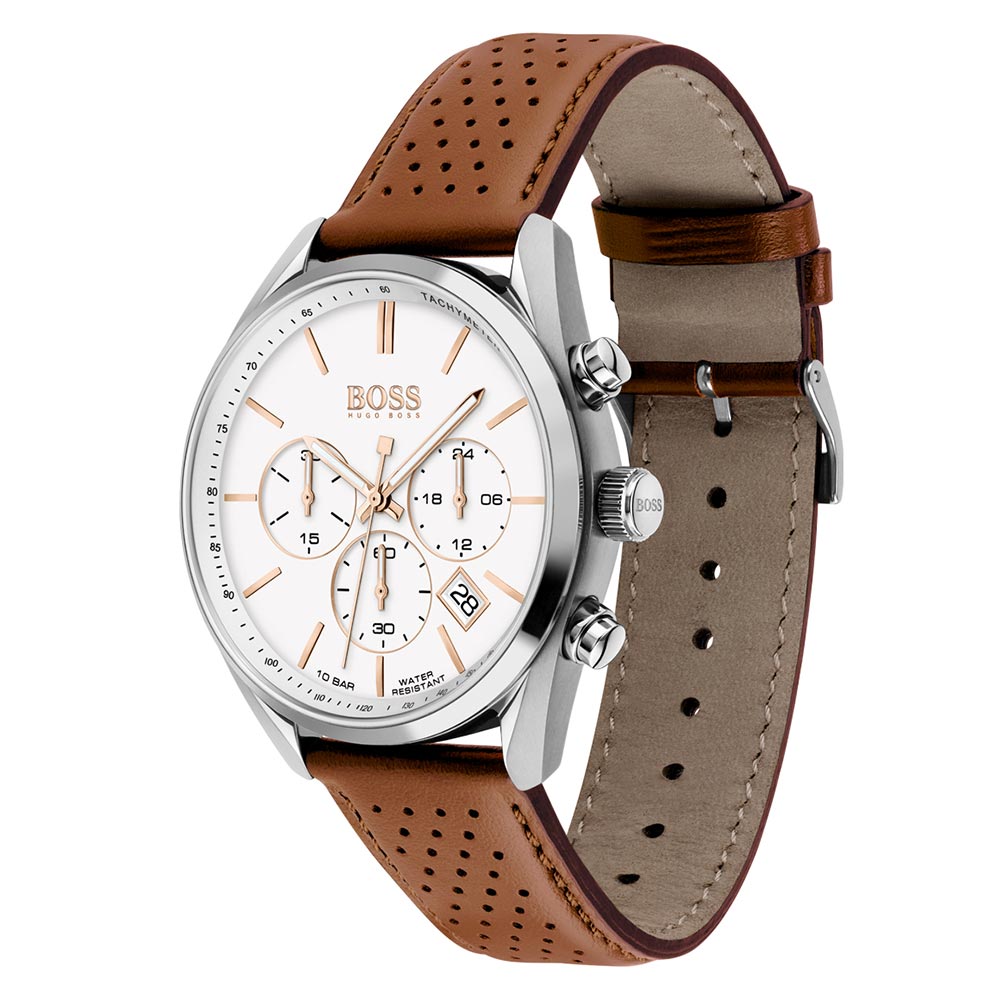Hugo Boss Brown Leather Men's Chrono Watch - 1513879