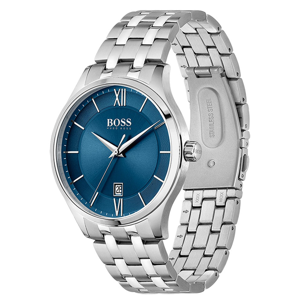 Hugo Boss Stainless Steel Blue Dial Men's Watch - 1513895