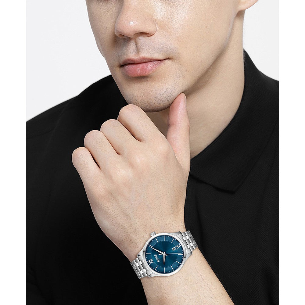 Hugo Boss Stainless Steel Blue Dial Men's Watch - 1513895