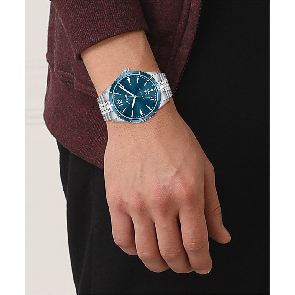 Hugo Boss Stainless Steel Blue Dial Men's Watch - 1513902