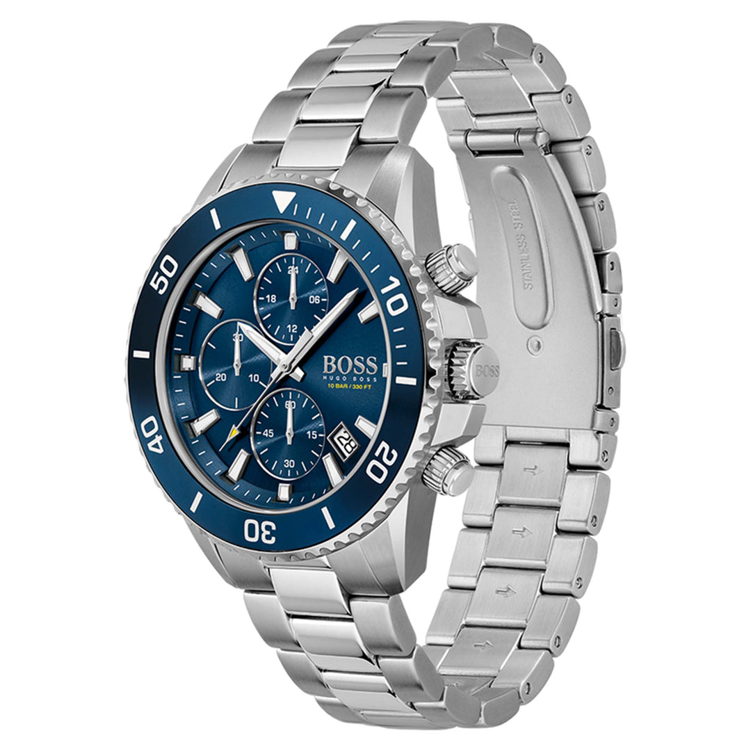 Hugo Boss Stainless Steel Blue Dial Men's Chronograph Watch - 1513907