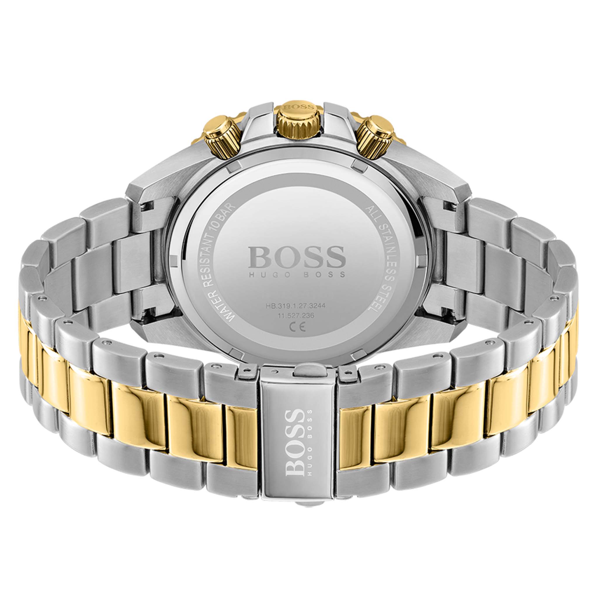 Hugo Boss Two-Tone Black Dial Steel Men's Chronograph Watch - 1513908