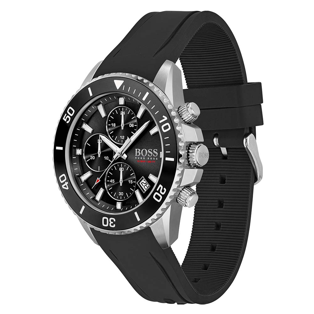 Hugo Boss Admiral Black Silicone Men's Chronograph Watch - 1513912