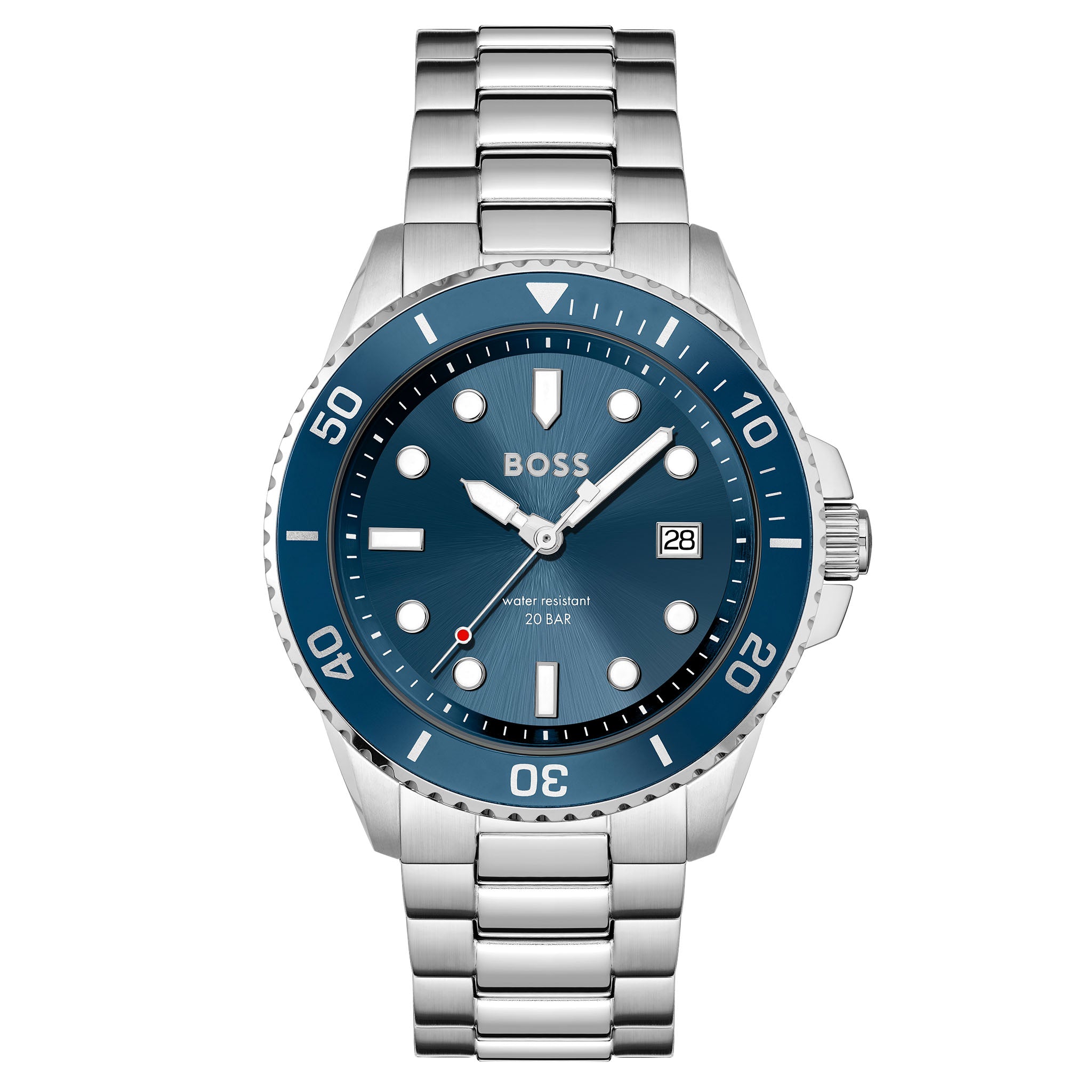 Hugo Boss Silver Steel Blue Dial Men's Watch - 1513916