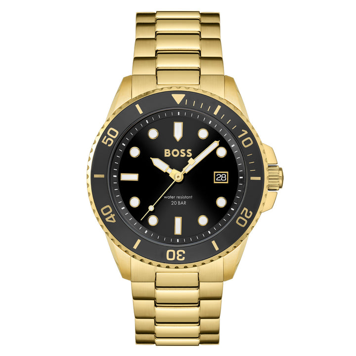 Hugo Boss Gold Steel Black Dial Men's Watch - 1513917