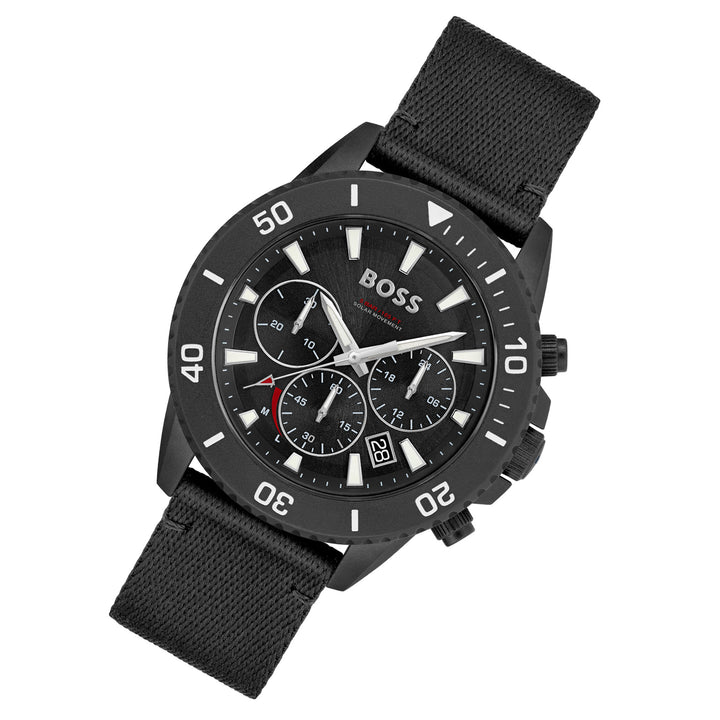 Hugo Boss Black Fabric Solar-Chronograph Men's Watch - 1513918