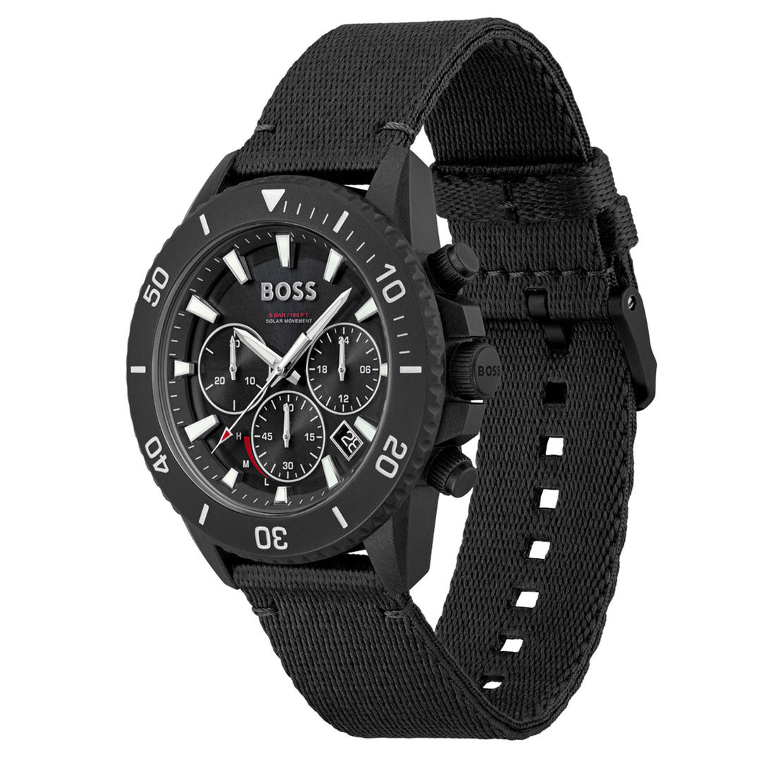 Hugo Boss Black Fabric Solar-Chronograph Men's Watch - 1513918