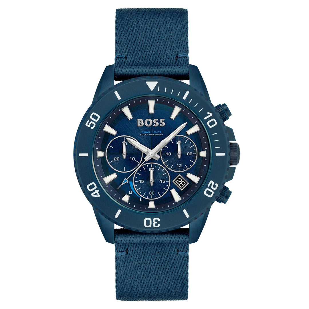 Hugo Boss Blue Fabric Men's Solar - Chrono Watch - 1513919
