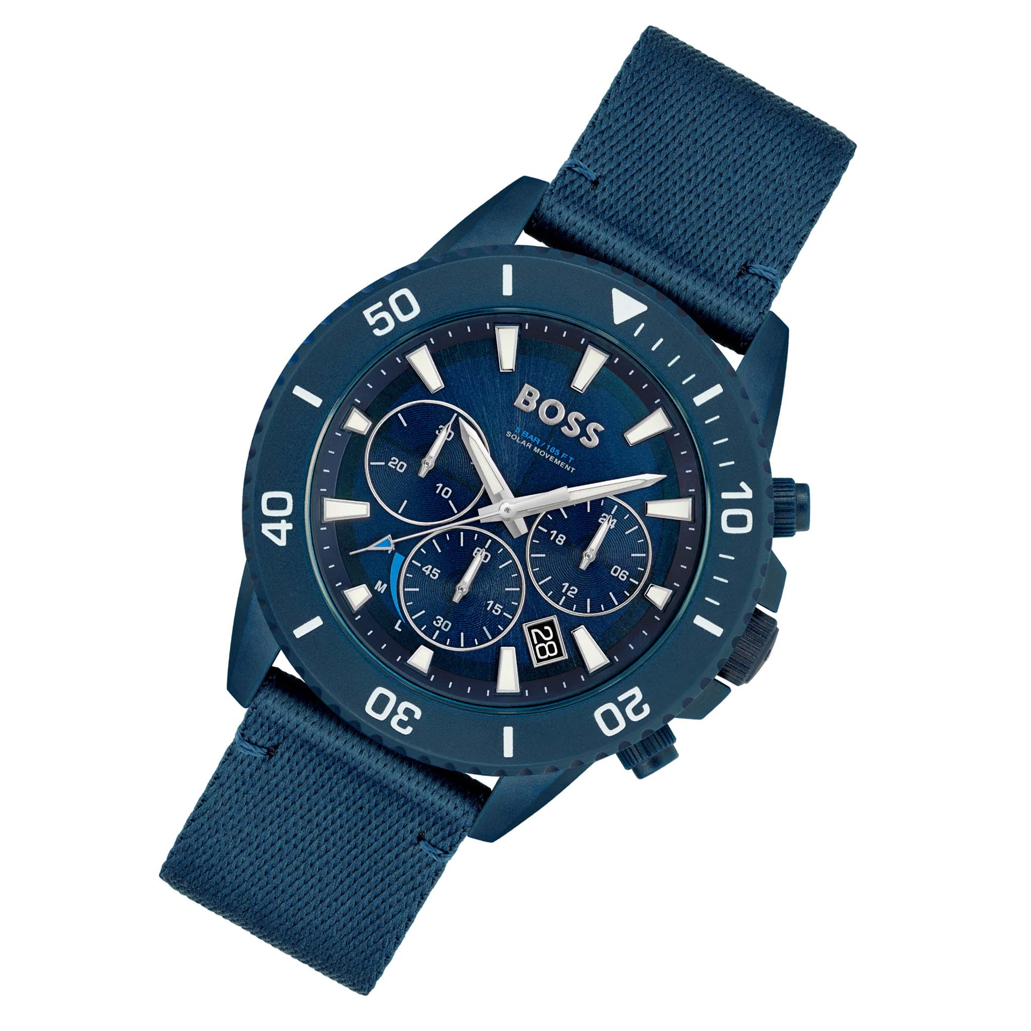 Hugo Boss Blue Fabric Solar-Chronograph Men's Watch - 1513919