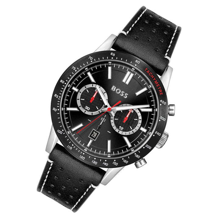 Hugo Boss Black Leather Chronograph Men's Watch - 1513920