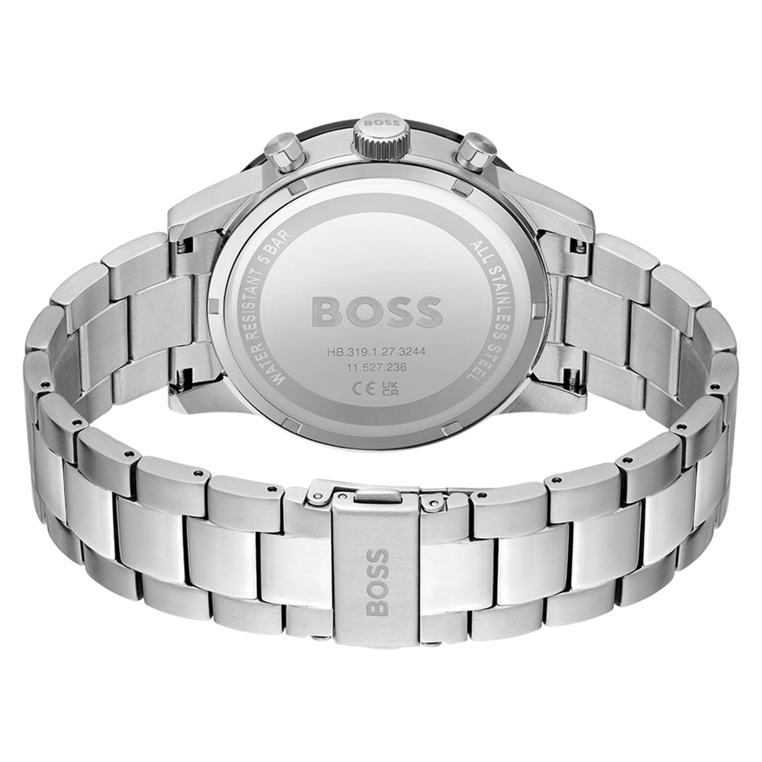 Hugo Boss Silver Steel Black Dial Men's Chrono Watch - 1513922