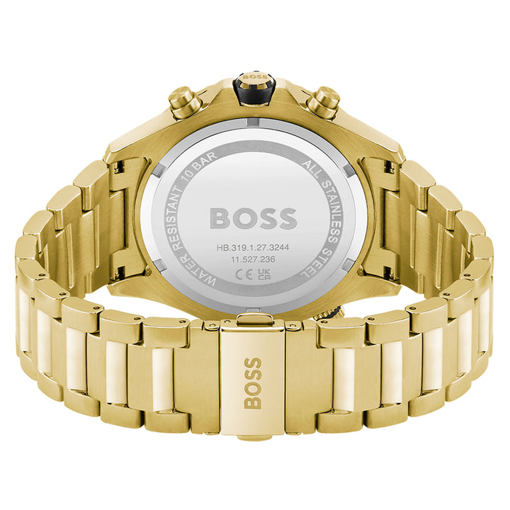 Hugo Boss Gold Steel Black Dial Men's Chrono Watch - 1513932