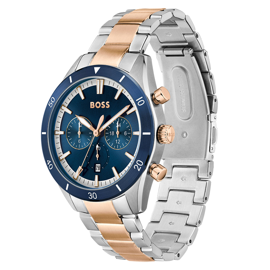 Hugo Boss Two-Tone Steel Blue Dial Men's Chronograph Watch - 1513937