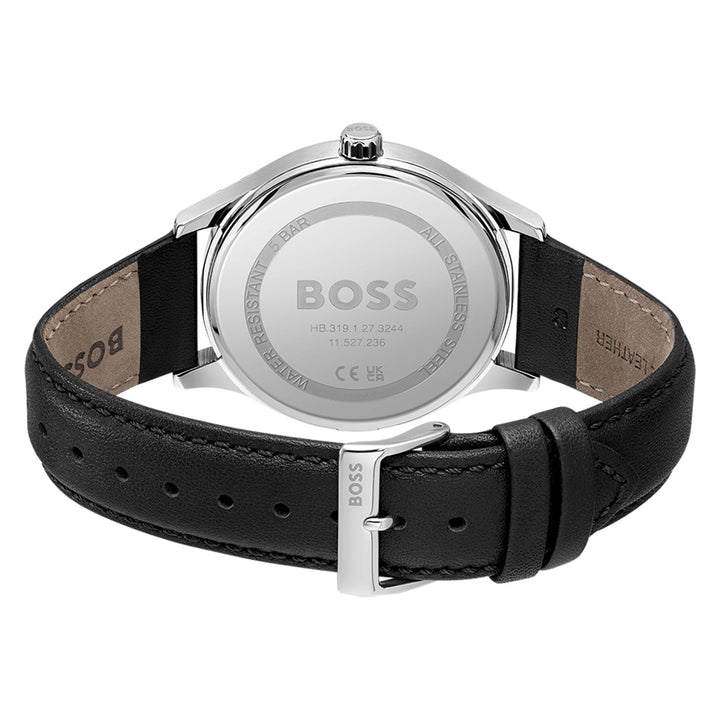 Hugo Boss Leather Black Dial Men's Watch - 1513954