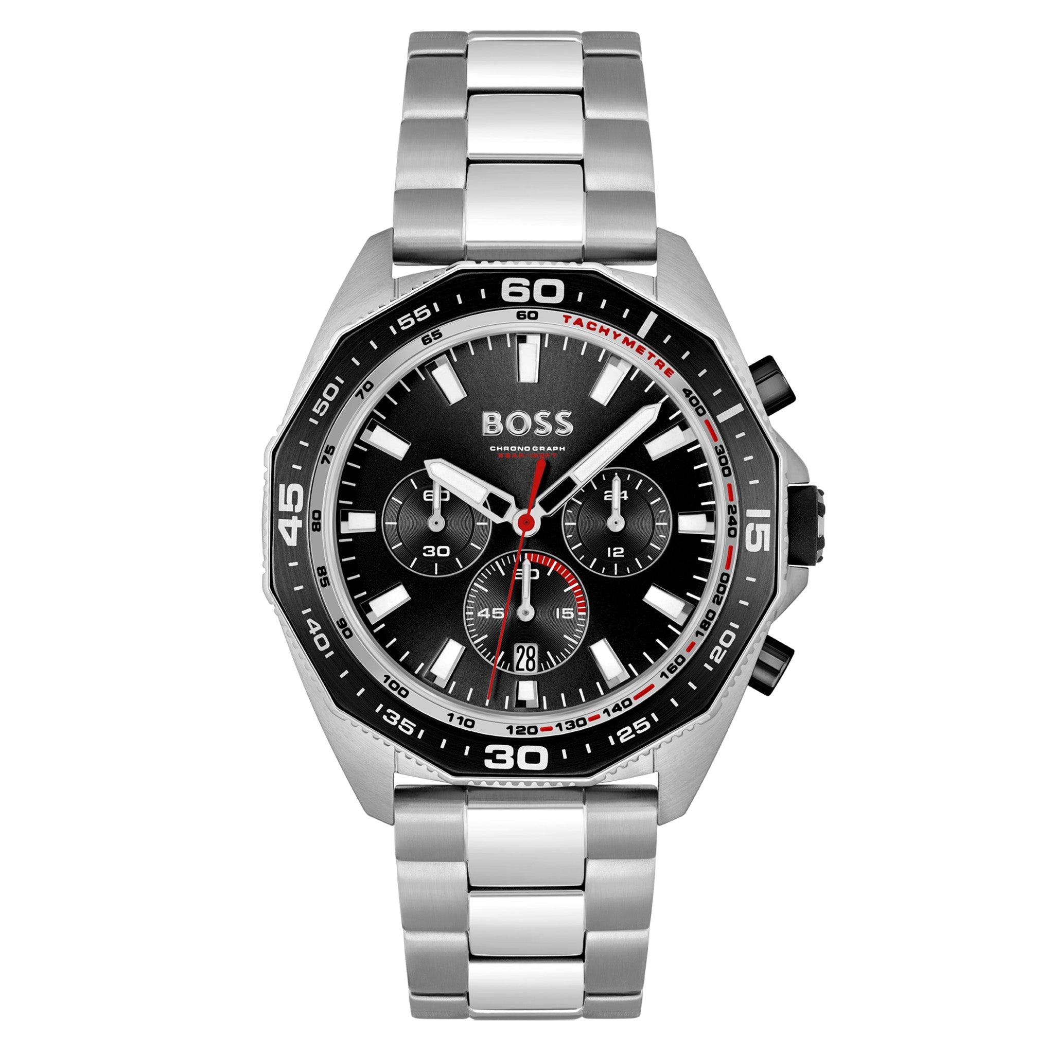 Hugo Boss Energy Stainless Steel Black Dial Chronograph Men's Watch - 1513971