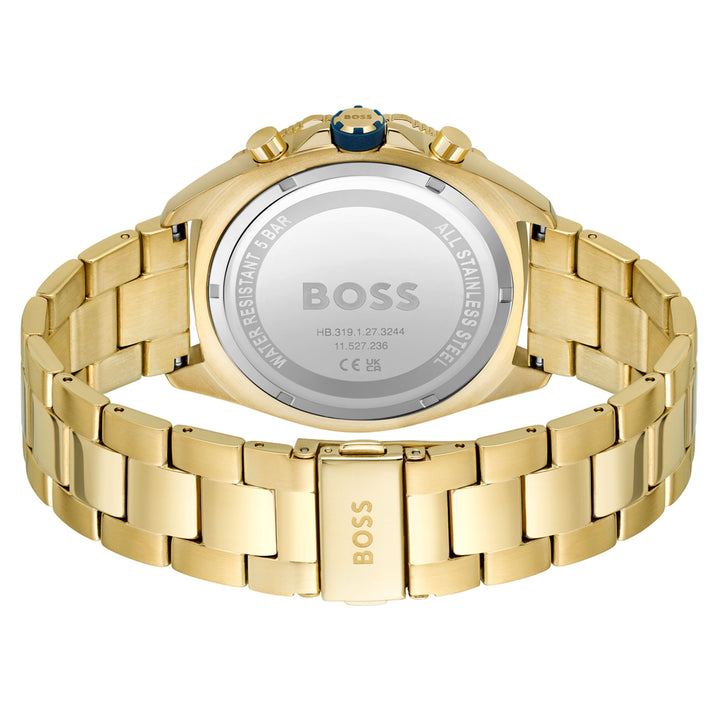 Hugo Boss Gold Steel Blue Dial Chronograph Men's Watch - 1513973