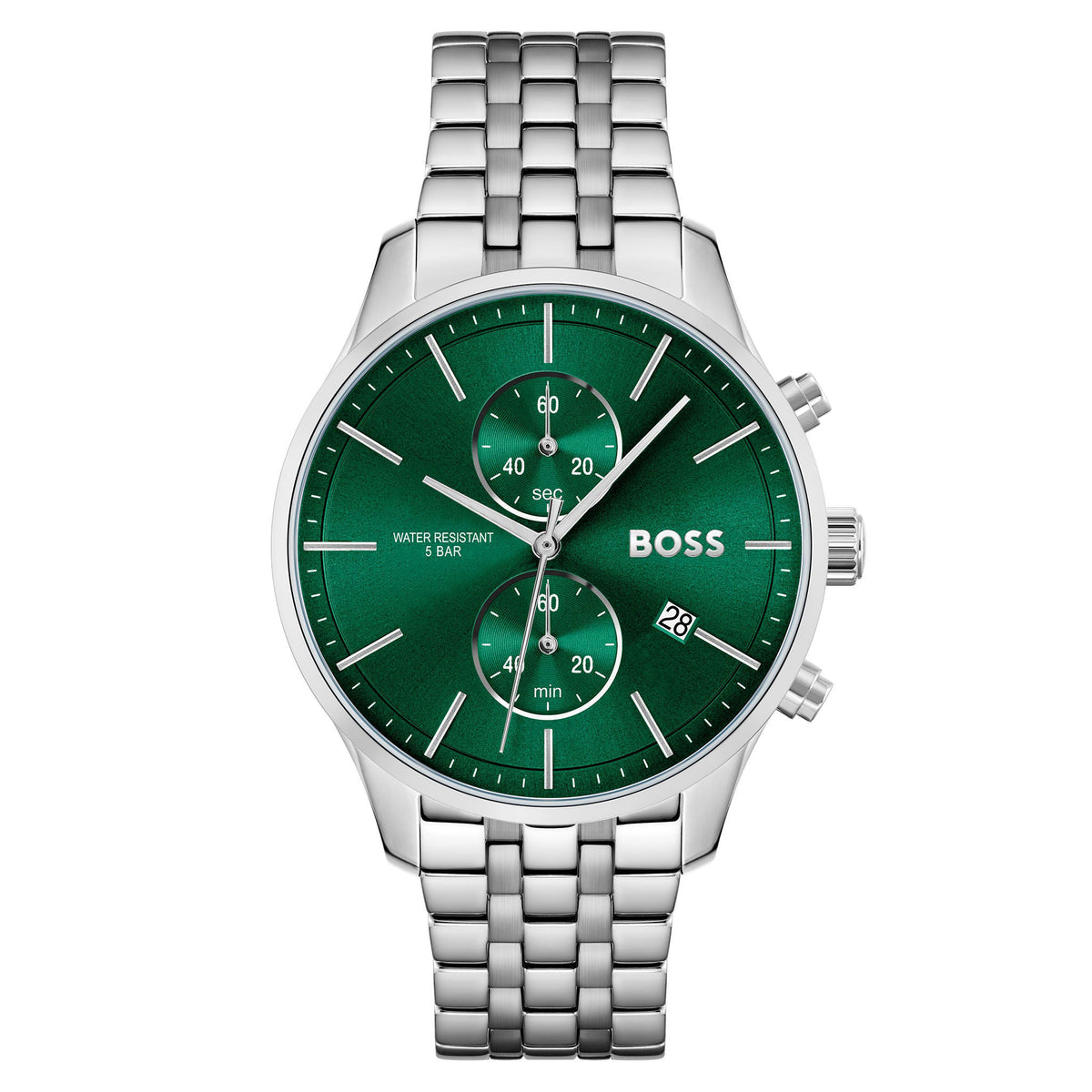 Hugo Boss Stainless Steel Green Dial Chronograph Men's Watch 1513975