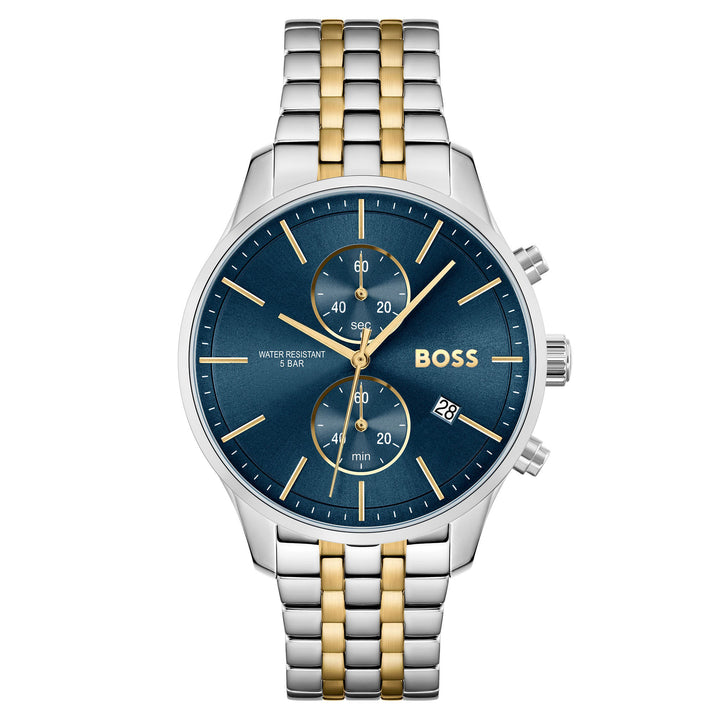 Hugo Boss Two-Tone Steel Blue Dial Chronograph Men's Watch - 1513976