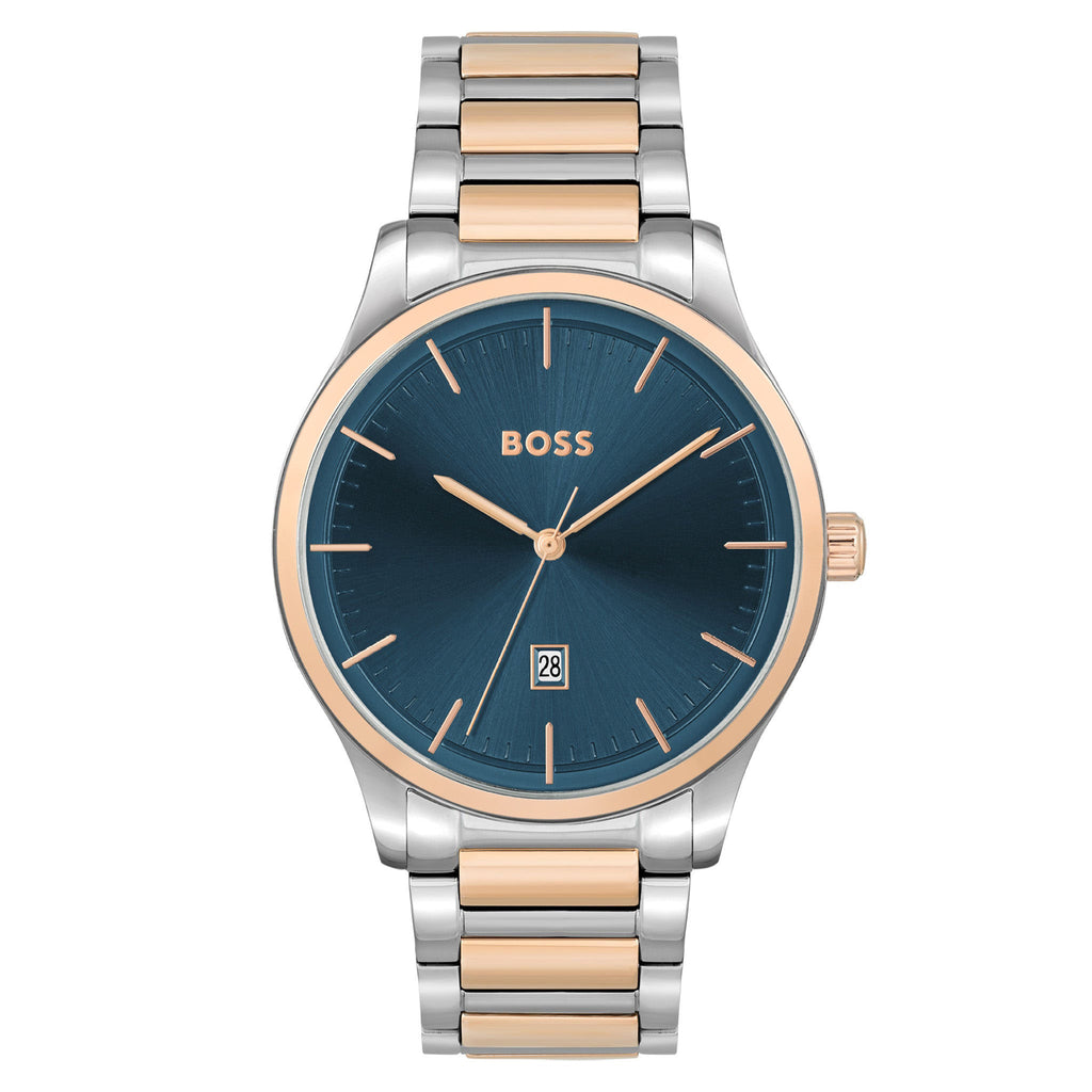 Hugo Boss Reason Two Tone Stainless Steel Blue Dial Men's Watch - 1513978