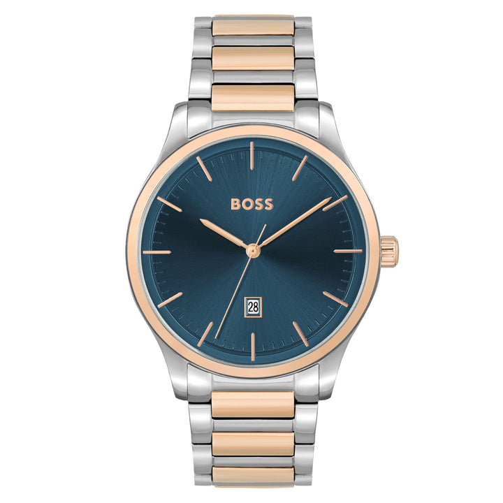 Hugo Boss Two-Tone Steel Blue Dial Men's Watch - 1513978