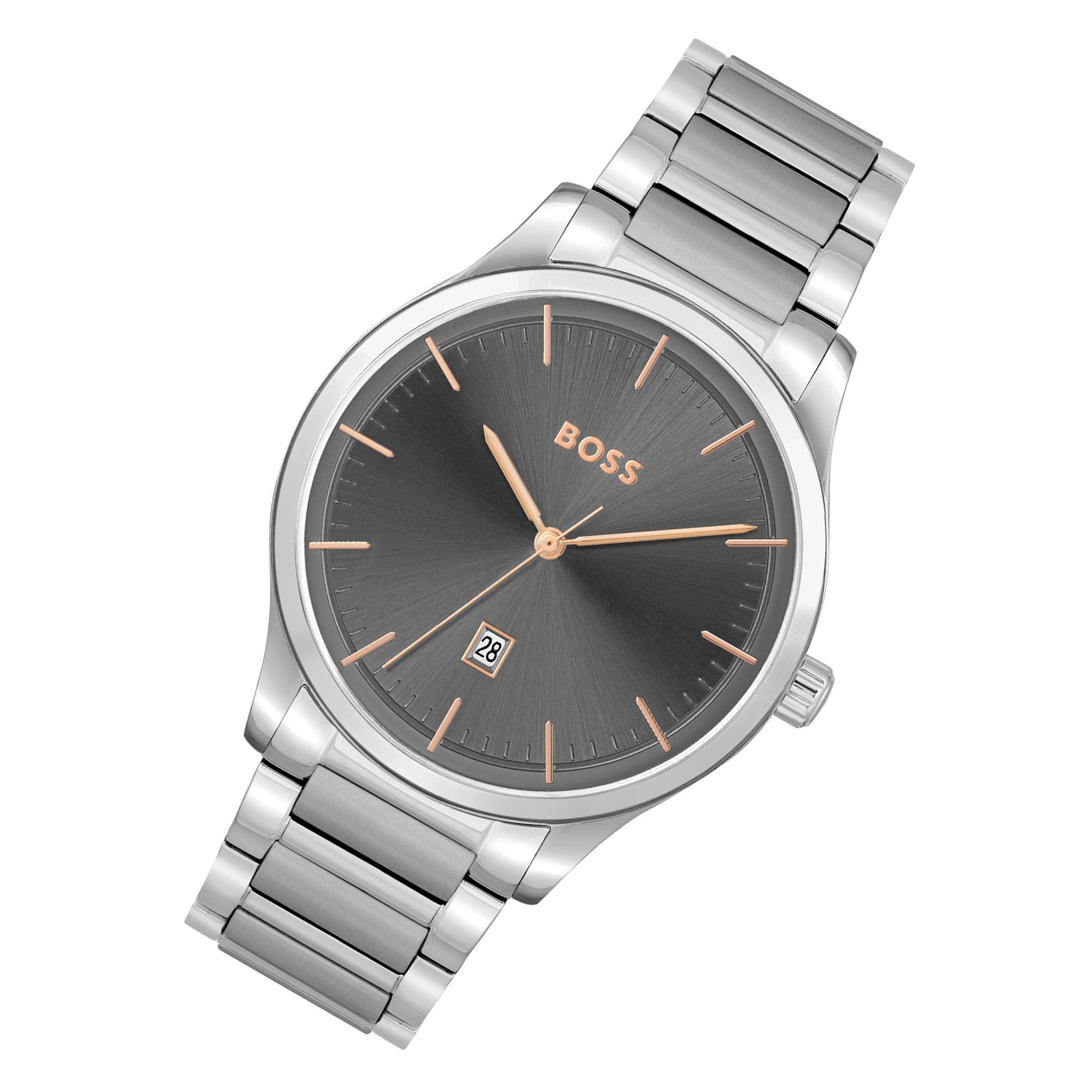 Hugo Boss Stainless Steel Grey Dial Men's Watch - 1513979