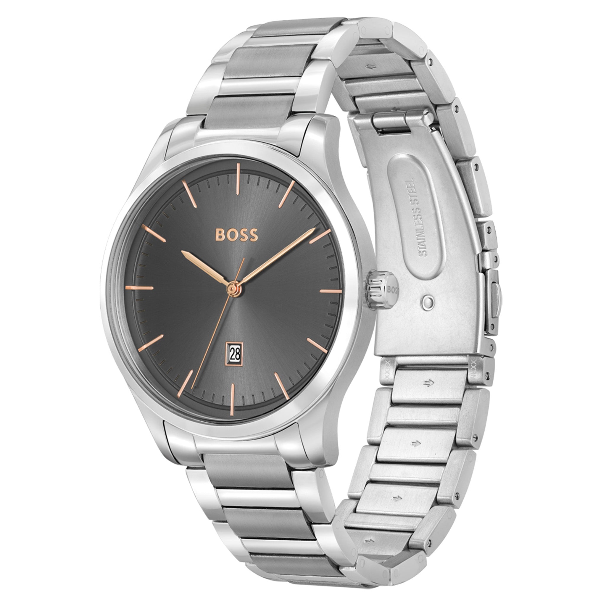 Hugo Boss Stainless Steel Grey Dial Men's Watch - 1513979