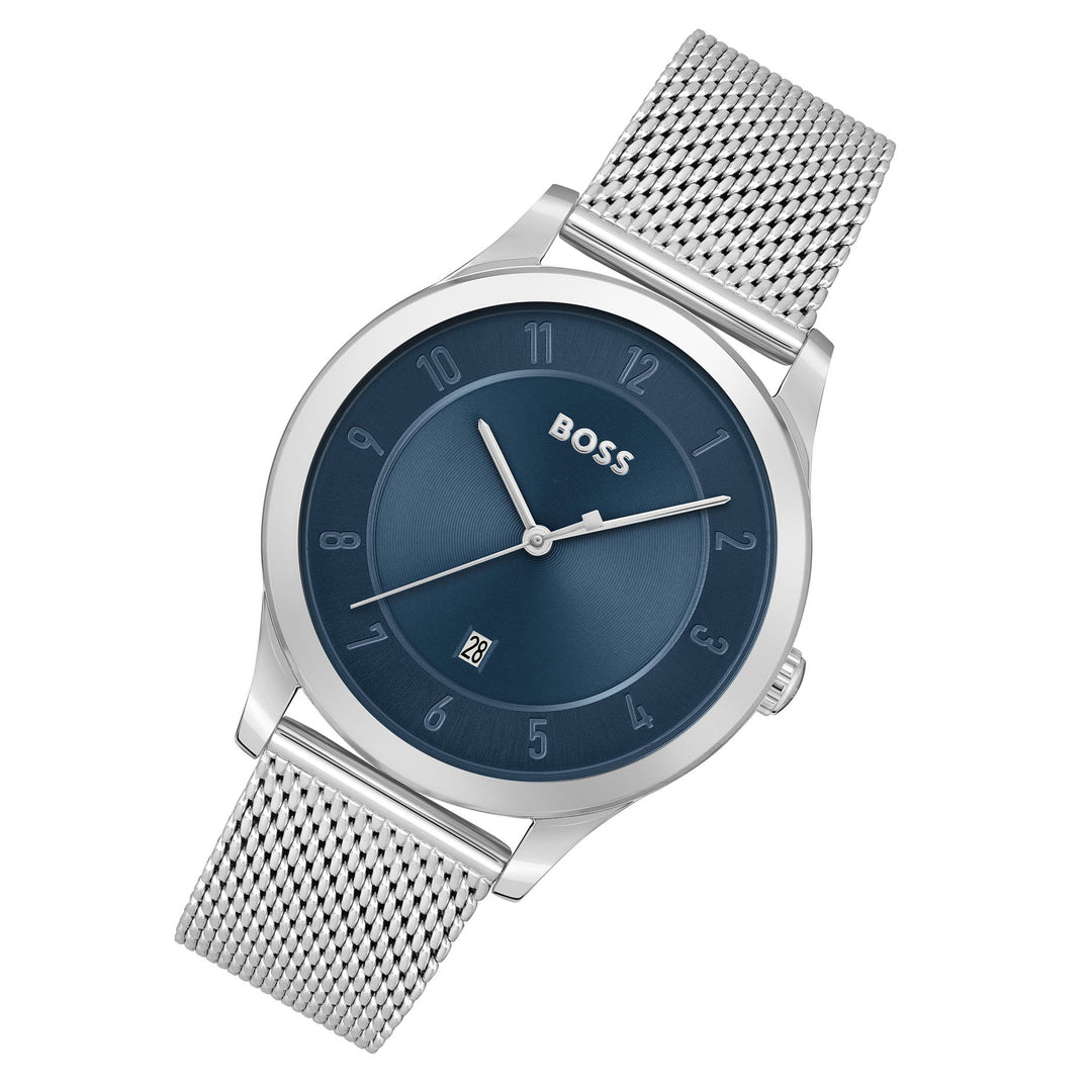 Hugo Boss Silver Mesh Blue Dial Men's Watch - 1513985 – The Watch Factory  Australia