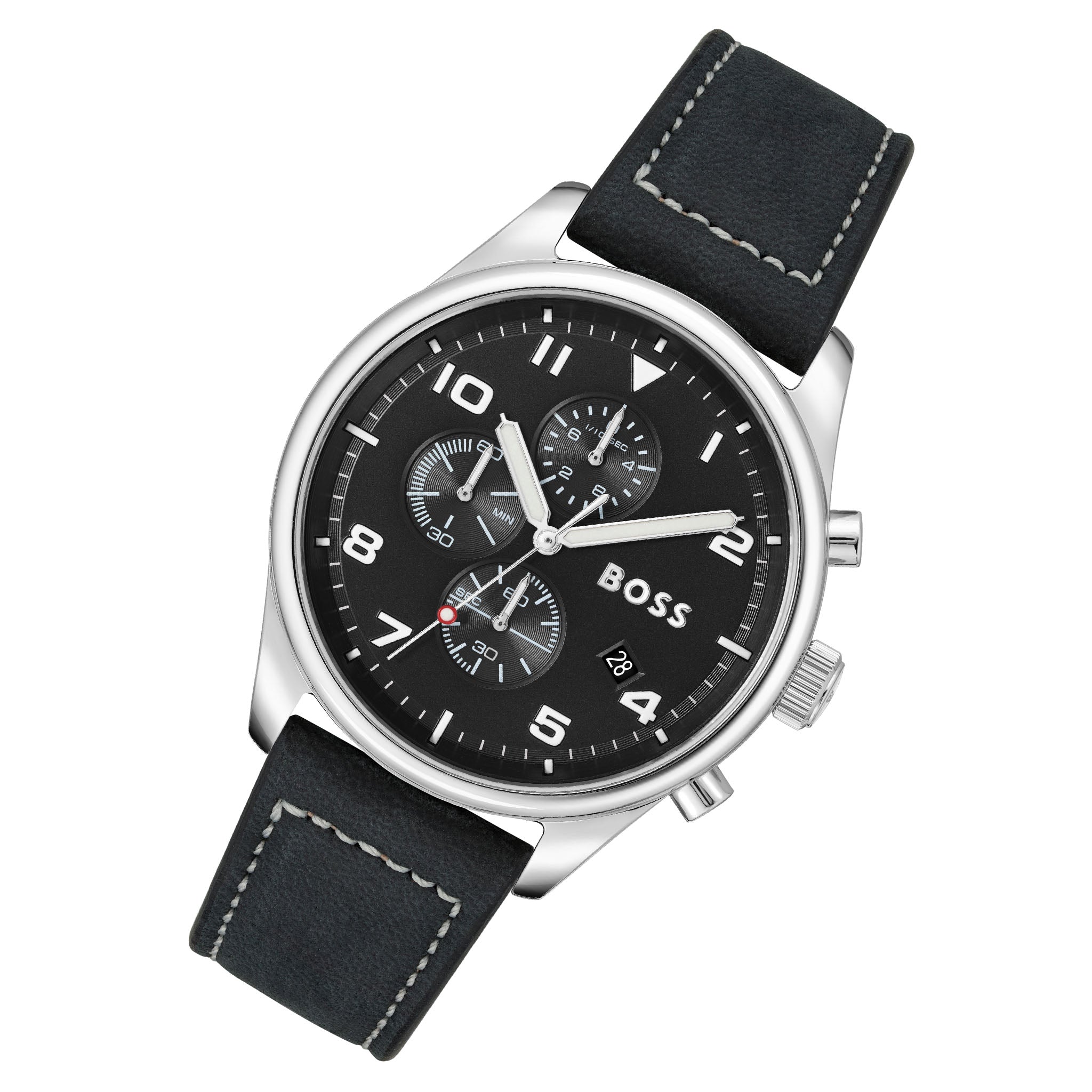 Hugo Boss Black Leather Chronograph Men's Watch - 1513987