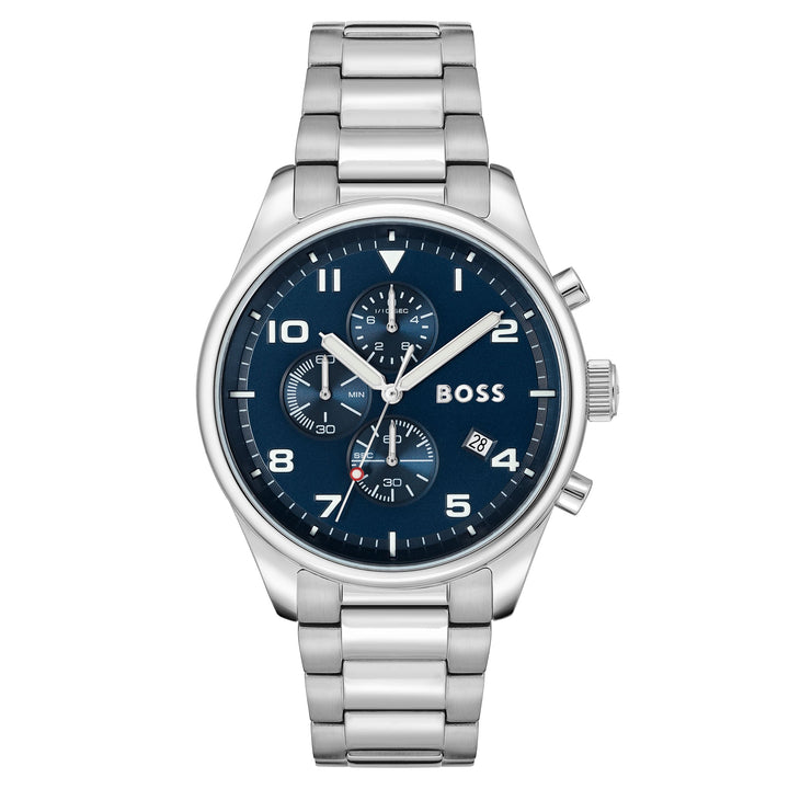 Hugo Boss View Stainless Steel Blue Dial Chronograph Men's Watch - 1513989