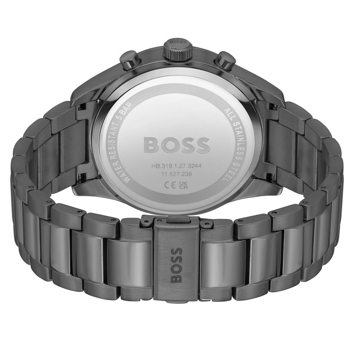 Hugo Boss Grey Steel Black Dial Chronograph Men's Watch - 1513991