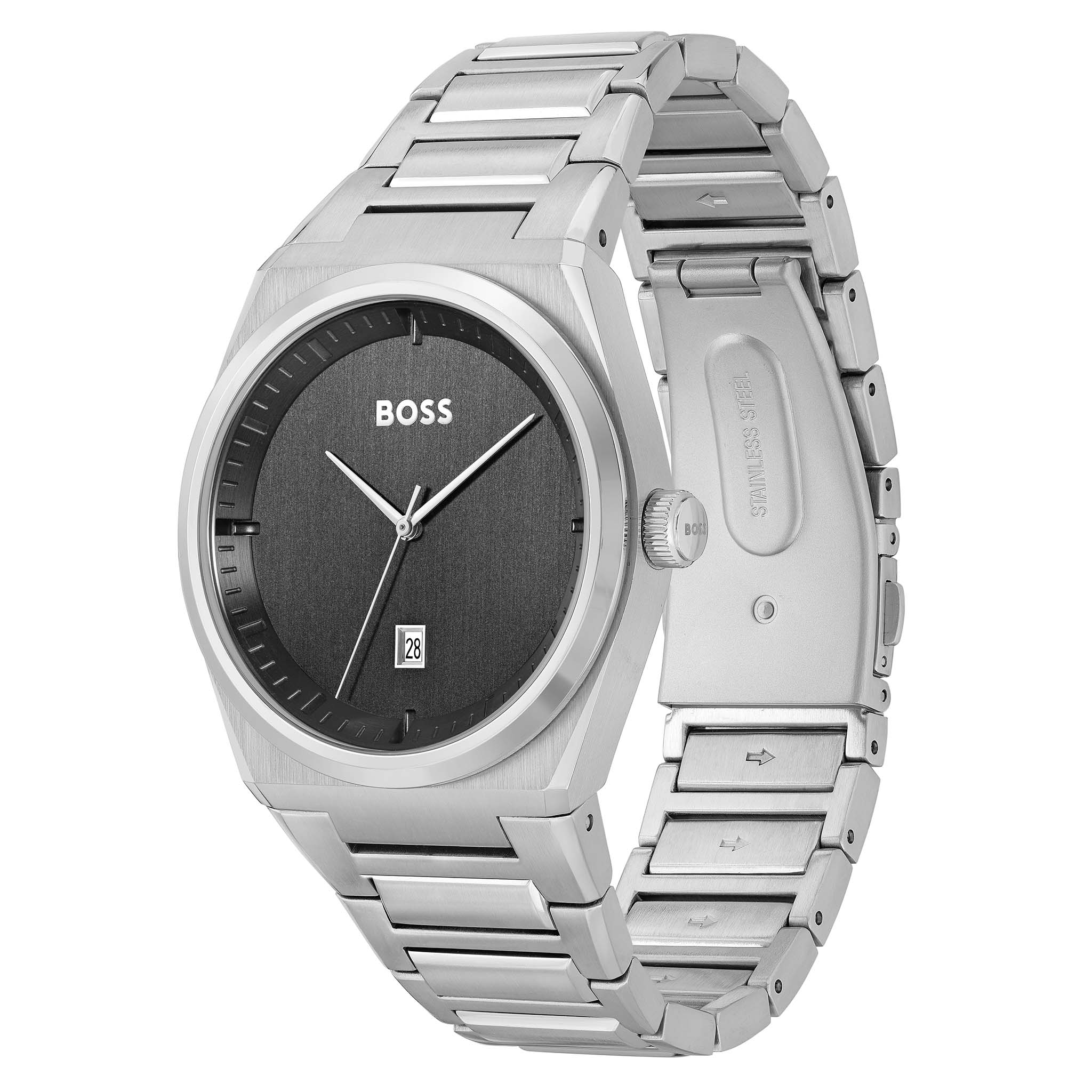Hugo Boss Stainless Steel Grey Dial Men's Watch - 1513992