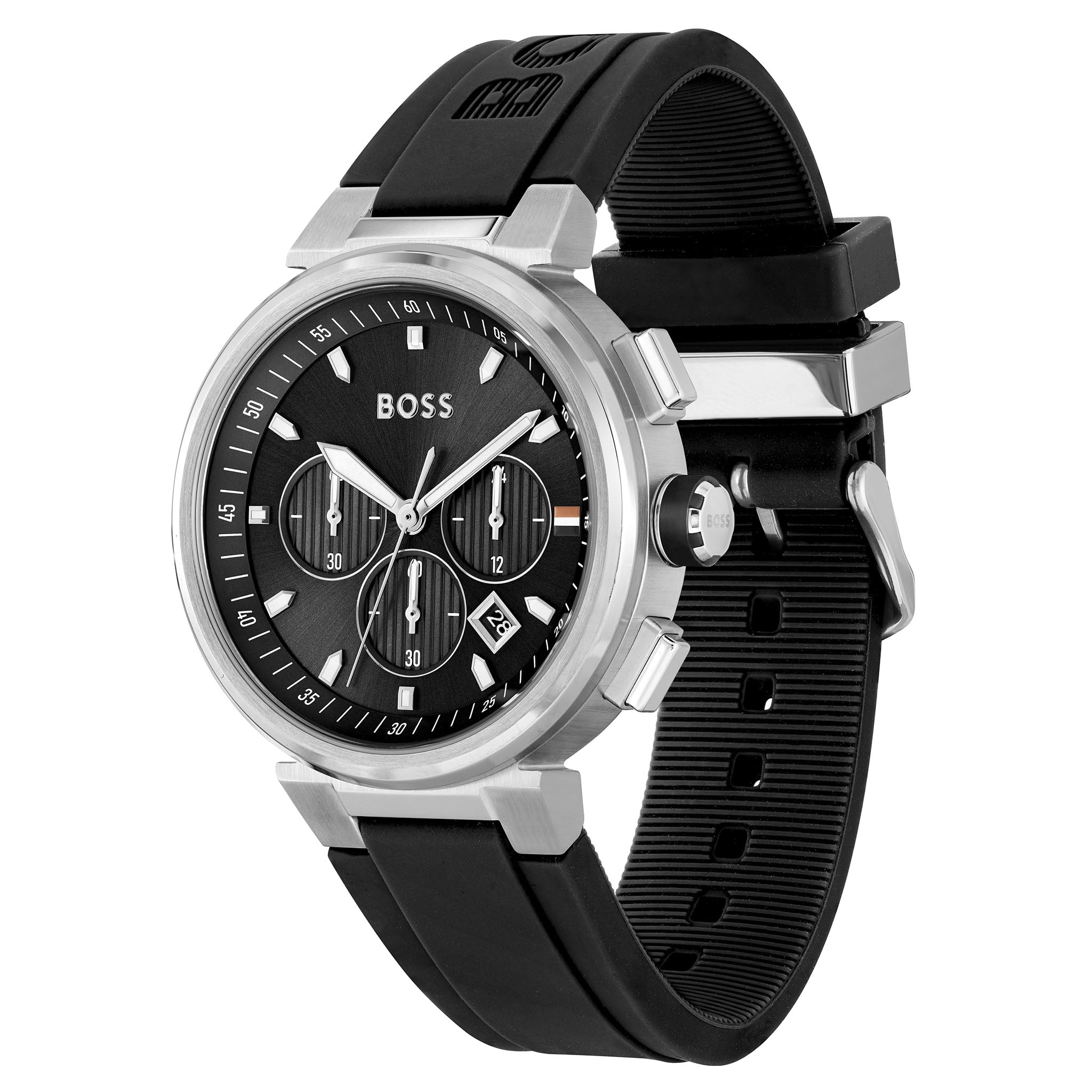 Hugo Boss Black Silicone Chronograph Men's Watch - 1513997
