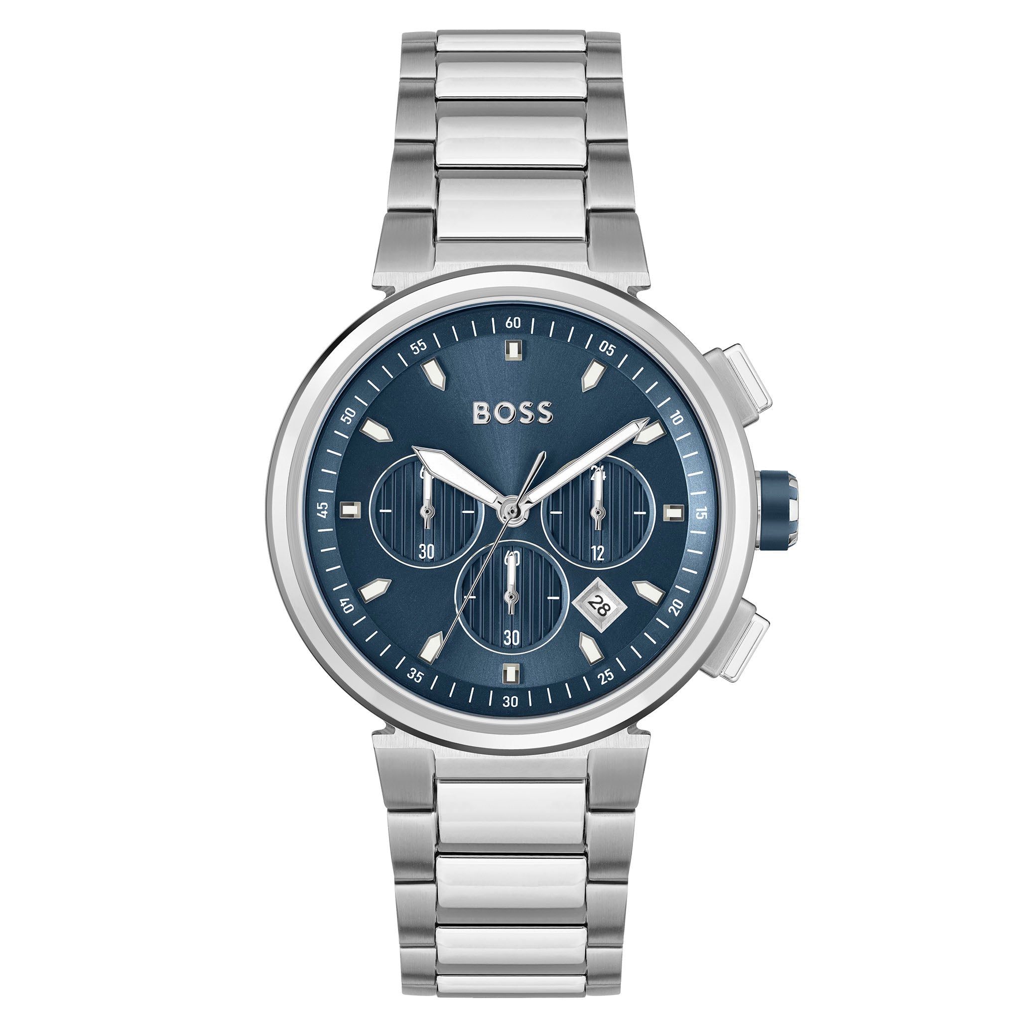 Hugo Boss Stainless Steel Blue Dial Chronograph Men's Watch - 1513999