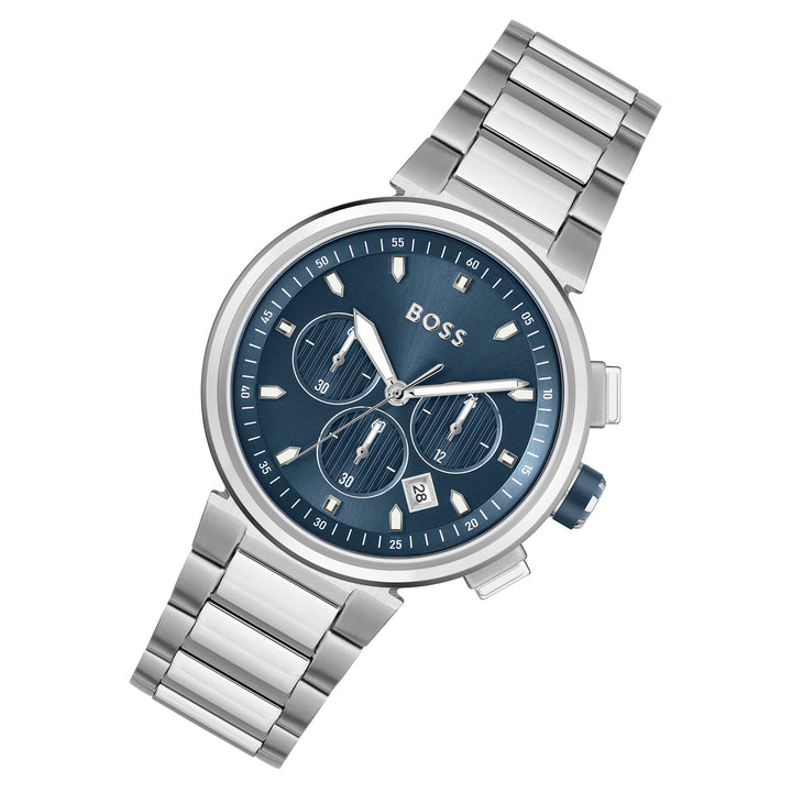 Hugo Boss Stainless Steel Blue Dial Chronograph Men's Watch - 1513999