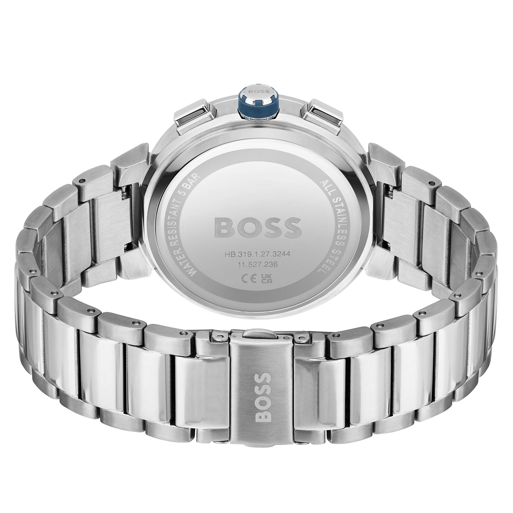 Hugo Boss Stainless Steel Blue Dial Chronograph Men's Watch - 1513999