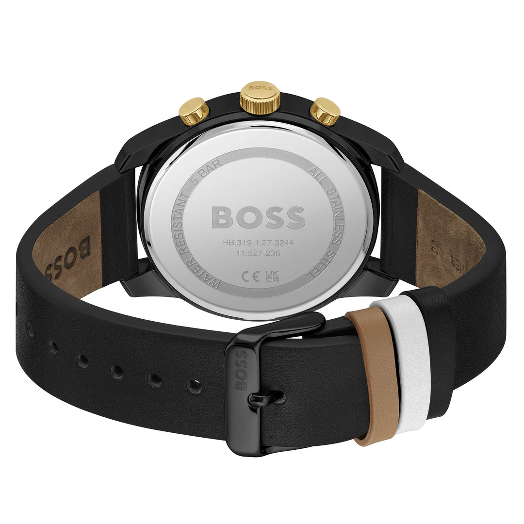 Hugo Boss Black Leather Chronograph Men's Watch - 1514003