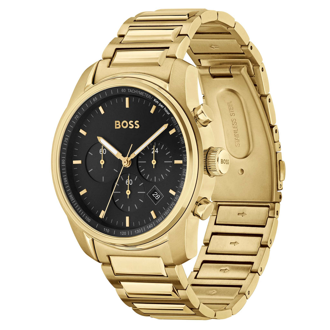 Hugo Boss Gold Steel Black – Factory - Dial Watch 1514006 Chronograph Australia Men\'s Watch The