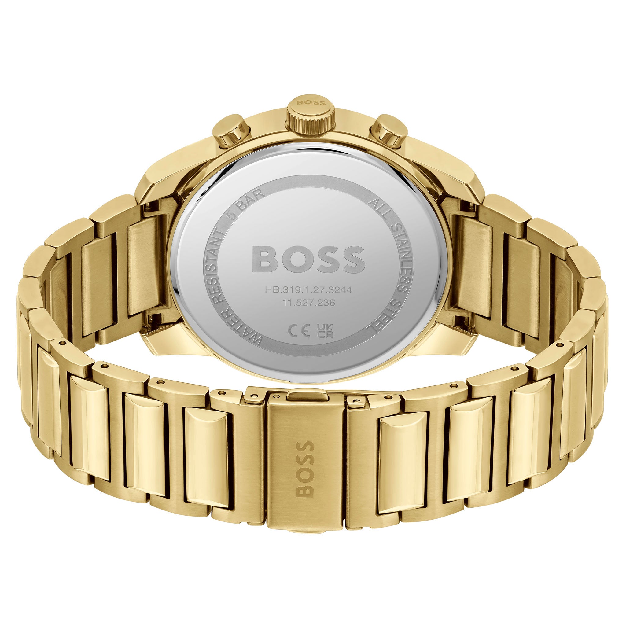 Hugo Boss Gold Steel Black Dial Chronograph Men's Watch - 1514006