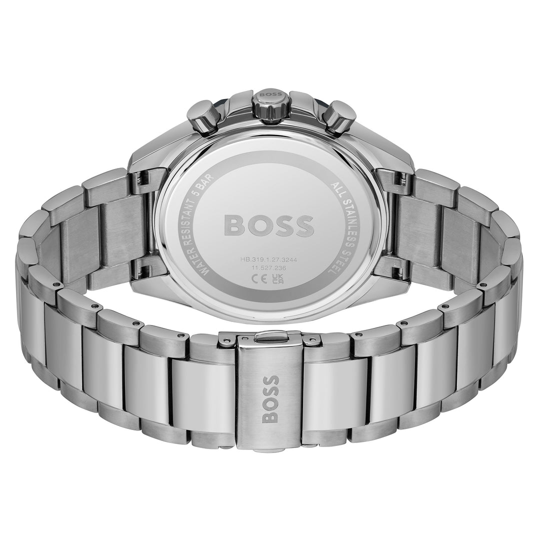 Hugo Boss Silver-tone Steel Blue Dial Chronograph Men's Watch - 1514015