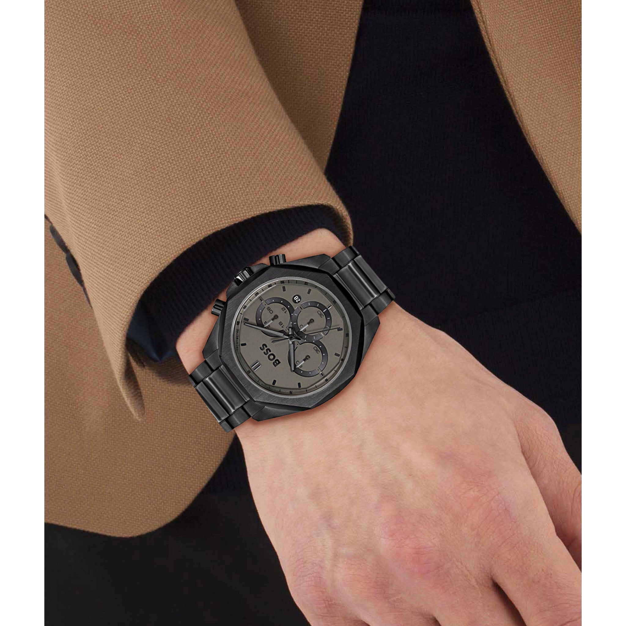 Hugo Boss Black Steel Grey Dial Chronograph Men's Watch - 1514016