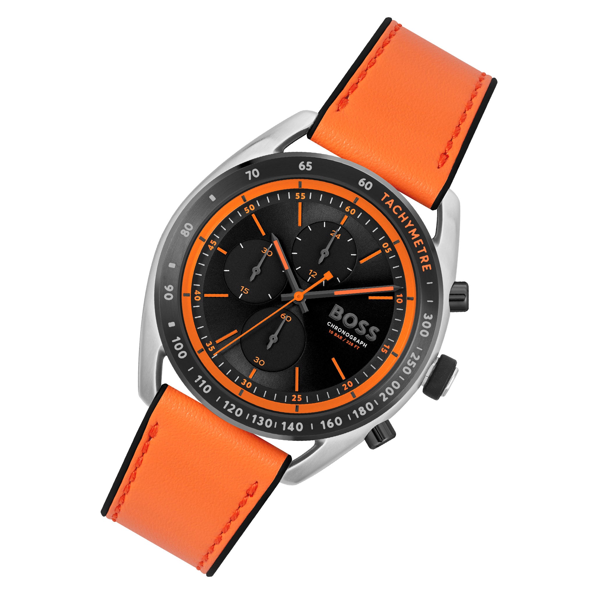 Hugo Boss Silicone Black Dial Chronograph Men's Watch - 1514025