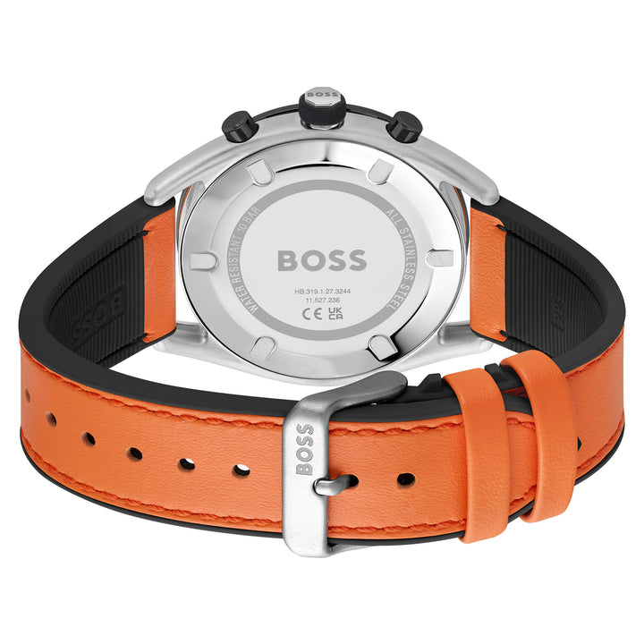 Hugo Boss Silicone Black Dial Chronograph Men's Watch - 1514025