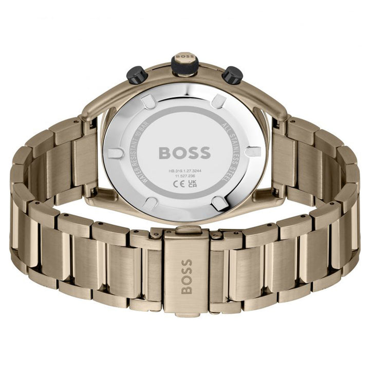 Hugo Boss Beige Gold Steel Black Dial Chronograph Men's Watch - 1514027