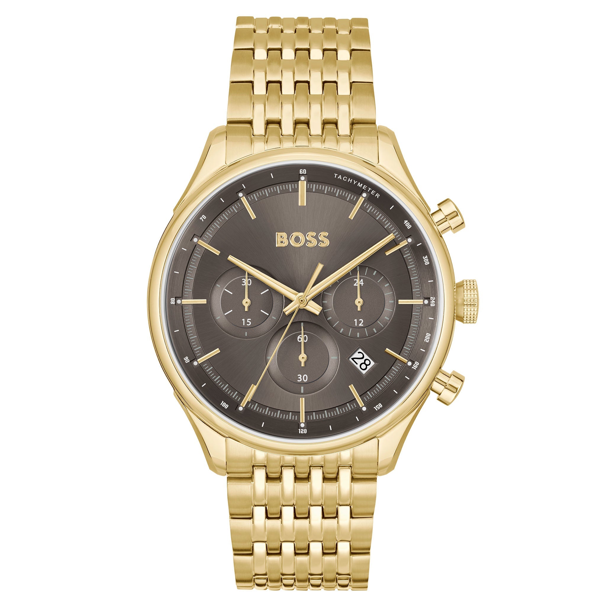 Hugo Boss Gold Steel Dark Grey Dial Chronograph Men's Watch - 1514051